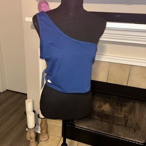 Fleo Cobalt Blue Asymmetrical Crop Top